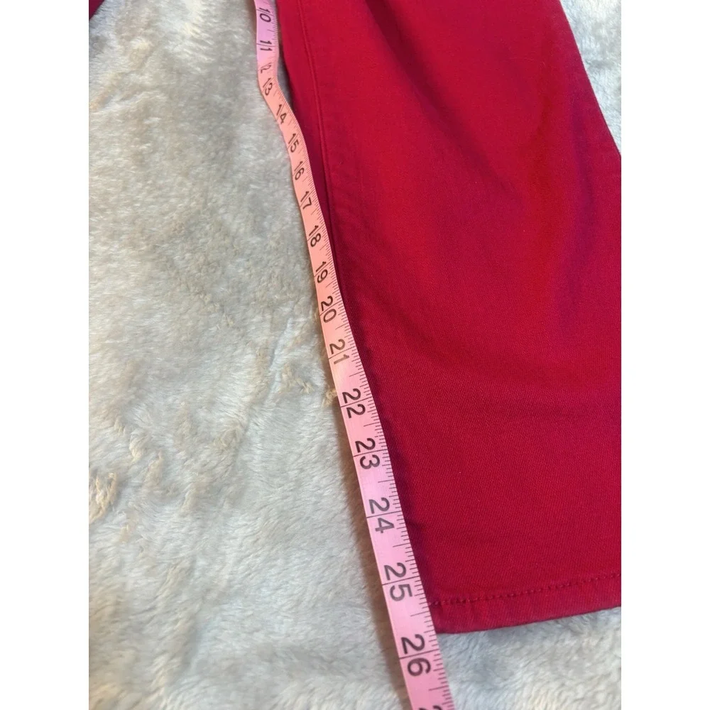 Chico's So Slimming Girlfriend Ankle‎ Jeans SZ 1 US 8 Mid Rise Hot Pink Fuschia